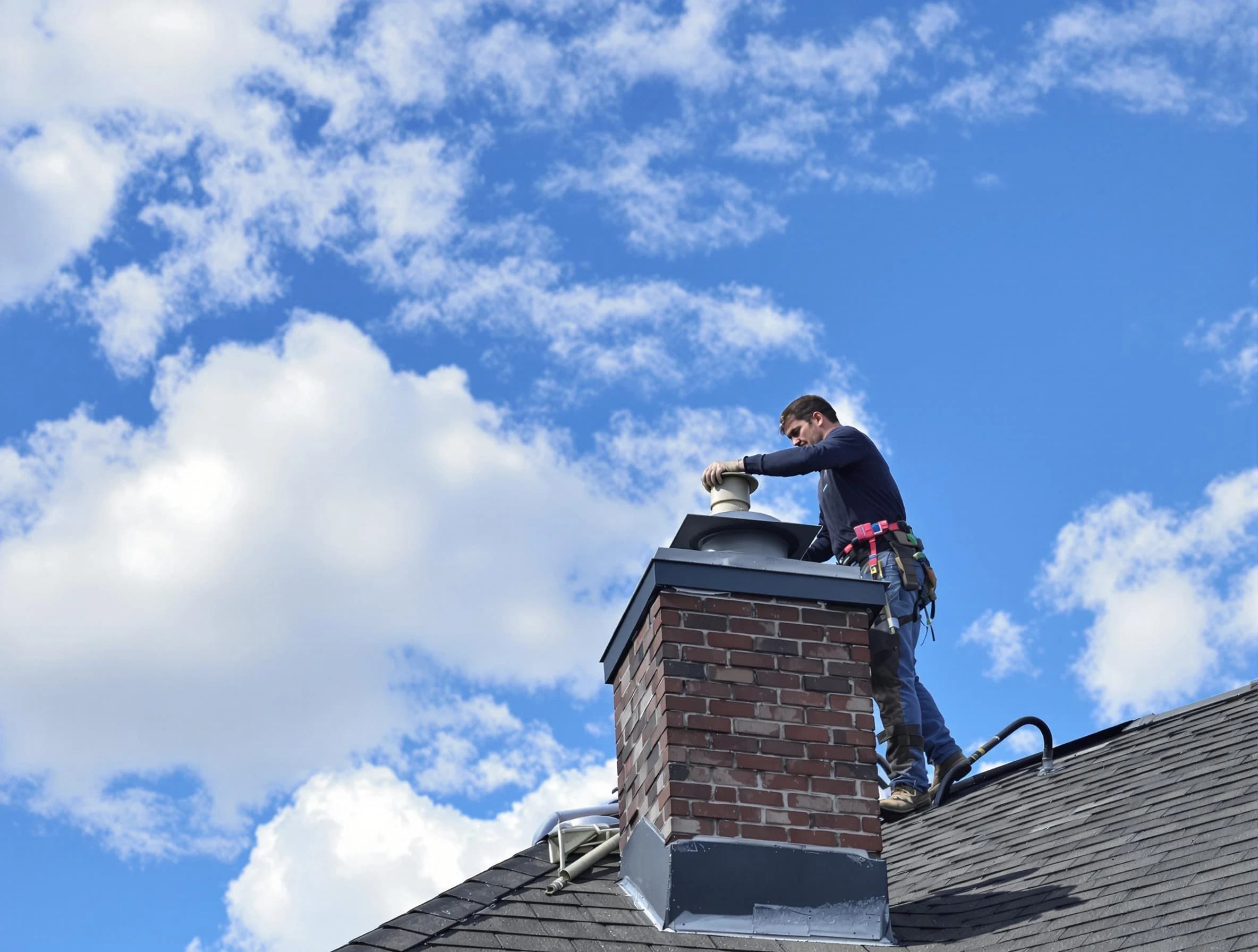 Homewood Chimney Sweep installing a sturdy chimney cap in Homewood, AL