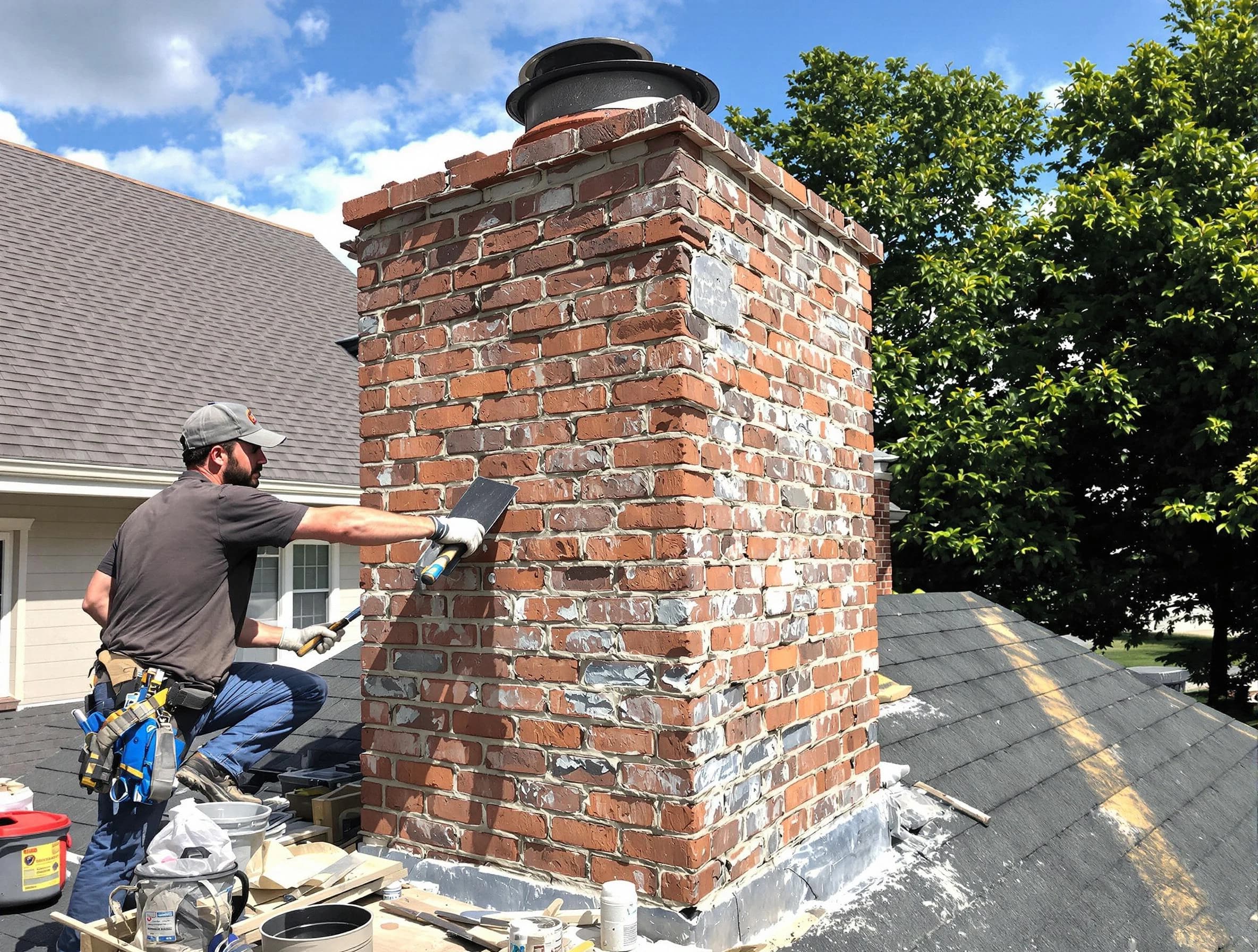 Completed chimney rebuild by Homewood Chimney Sweep in Homewood, AL