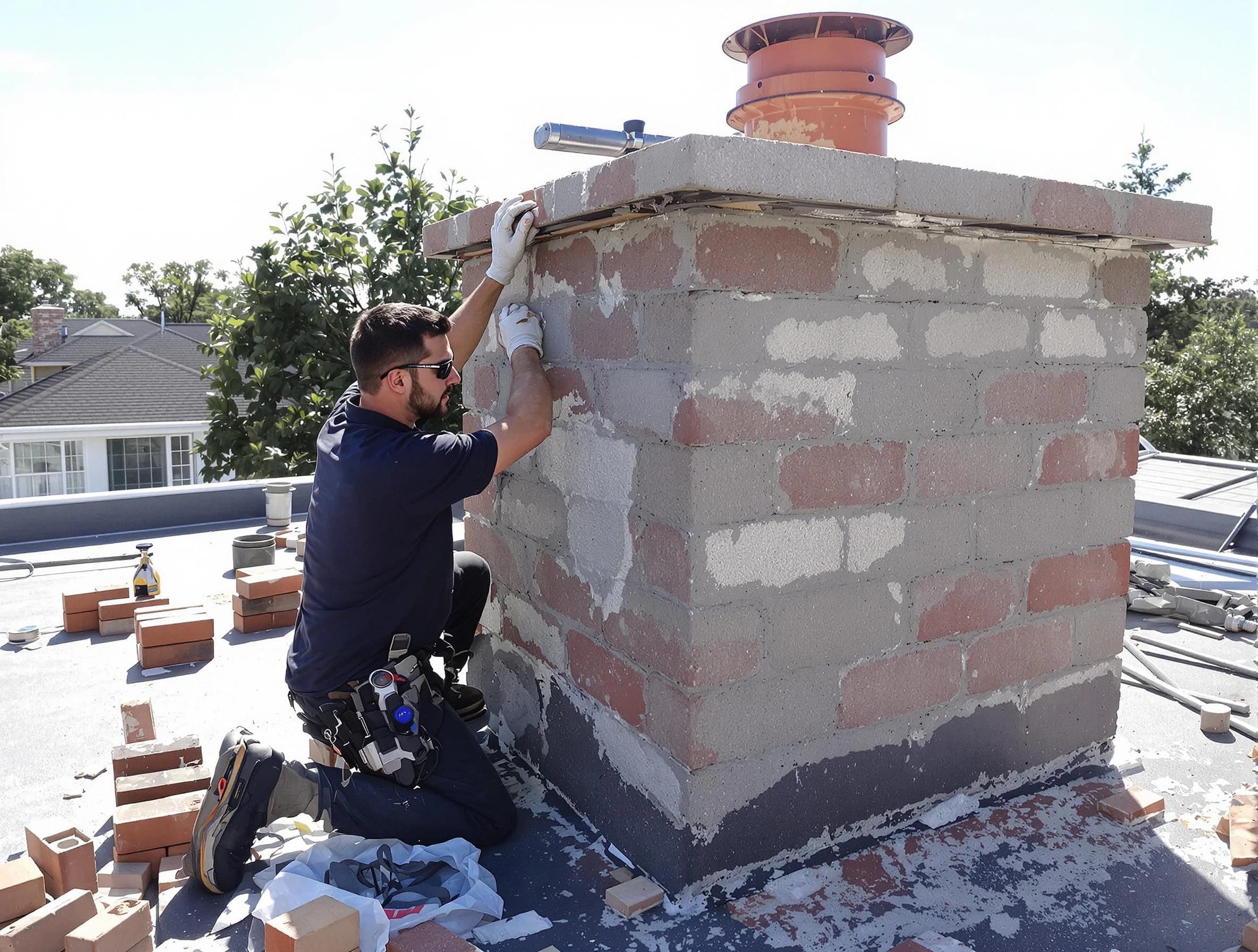 Advanced chimney repair process by Homewood Chimney Sweep in Homewood, AL