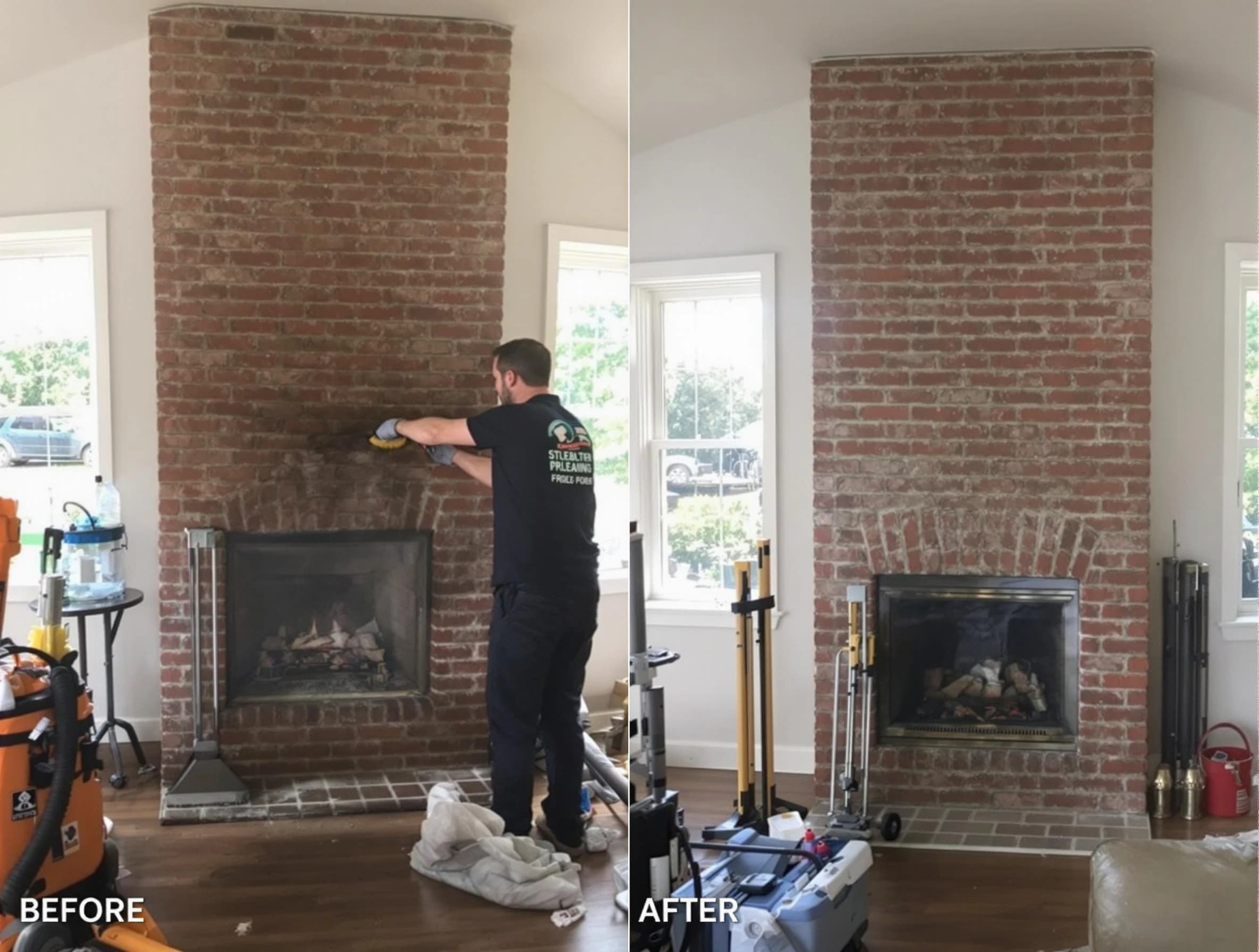 Finished chimney sweeping service by Homewood Chimney Sweep in Homewood, AL