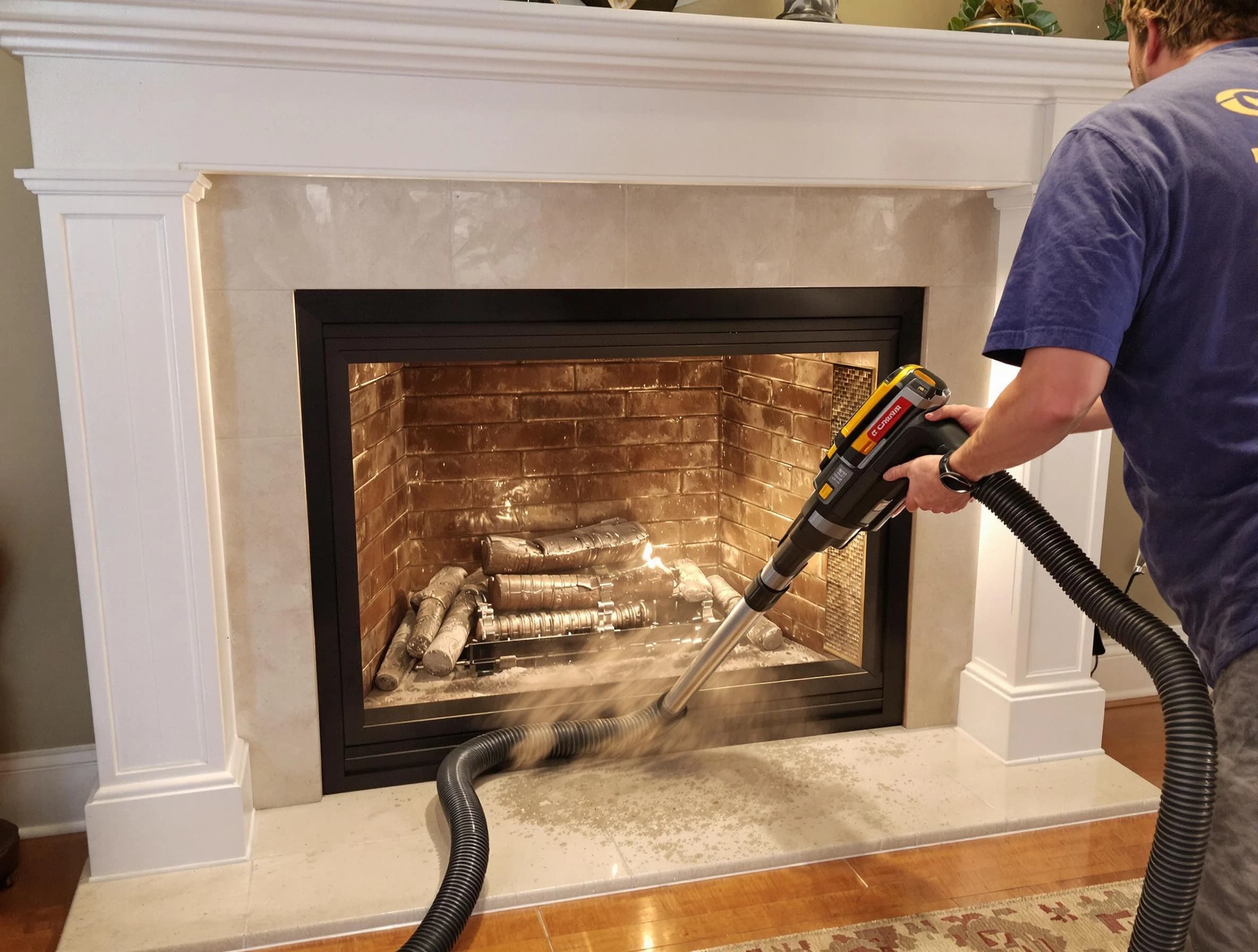 Fireplace cleaning performed by Homewood Chimney Sweep in Homewood, AL