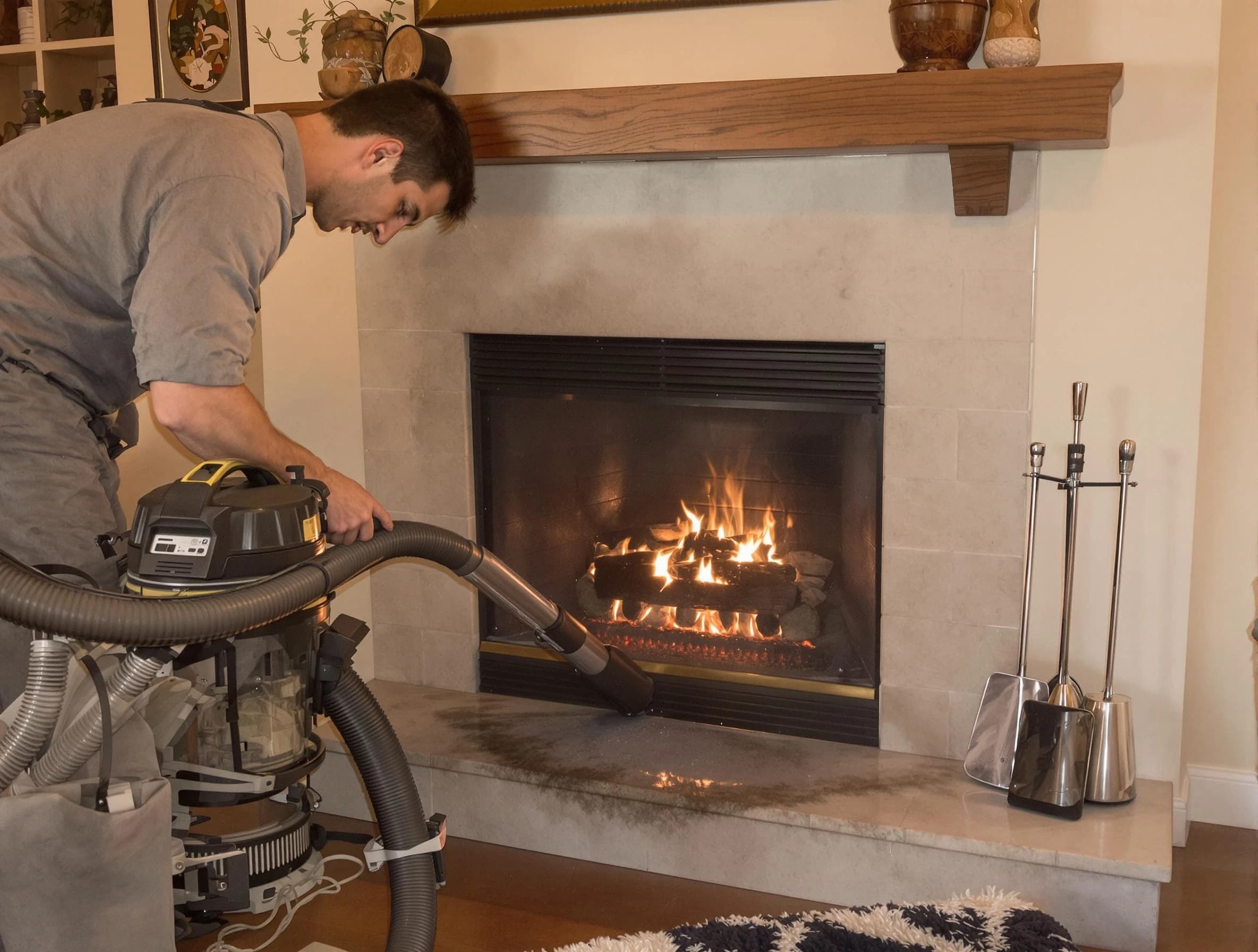 Routine fireplace upkeep by Homewood Chimney Sweep in Homewood, AL