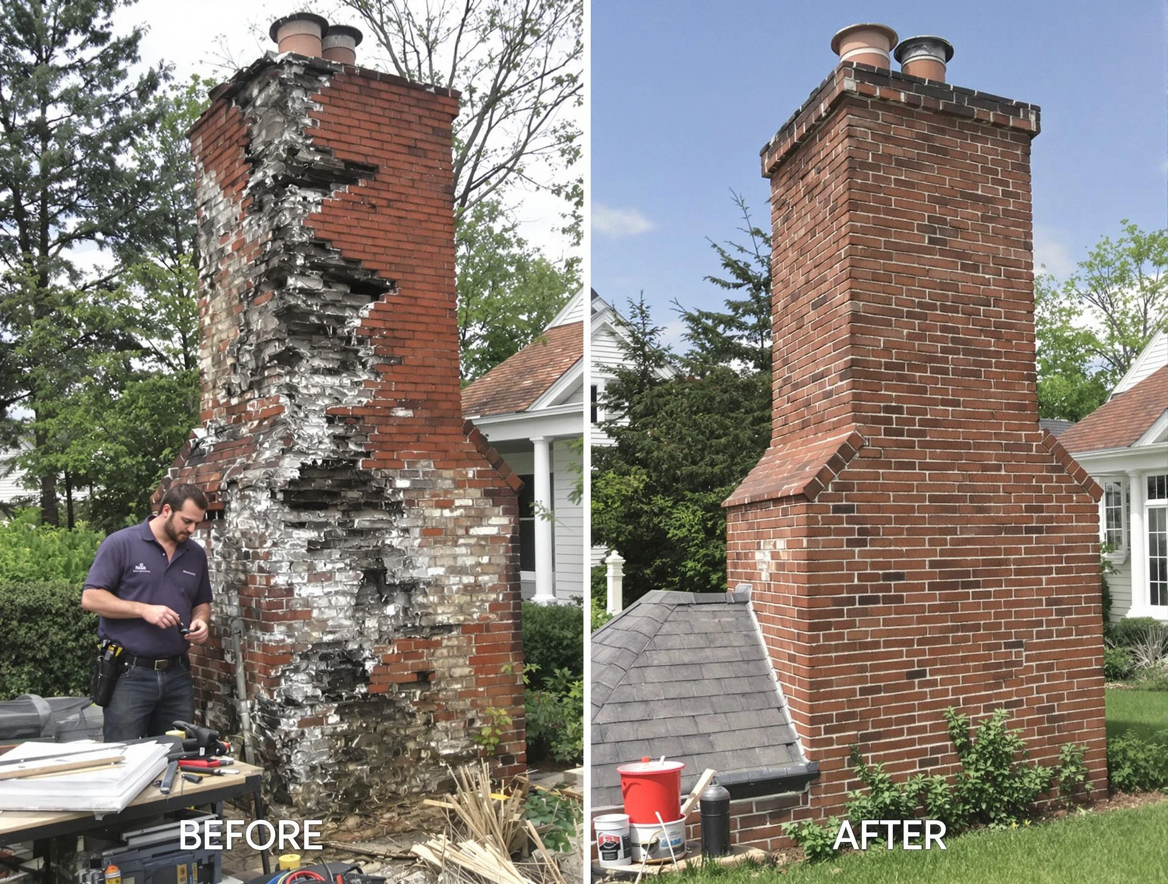 Homewood Chimney Sweep performing a full chimney restoration in Homewood, AL