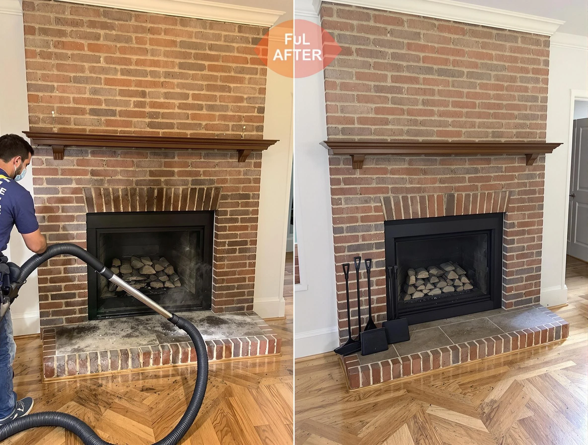 Homewood Chimney Sweep carefully sanitizing a fireplace in Homewood, AL