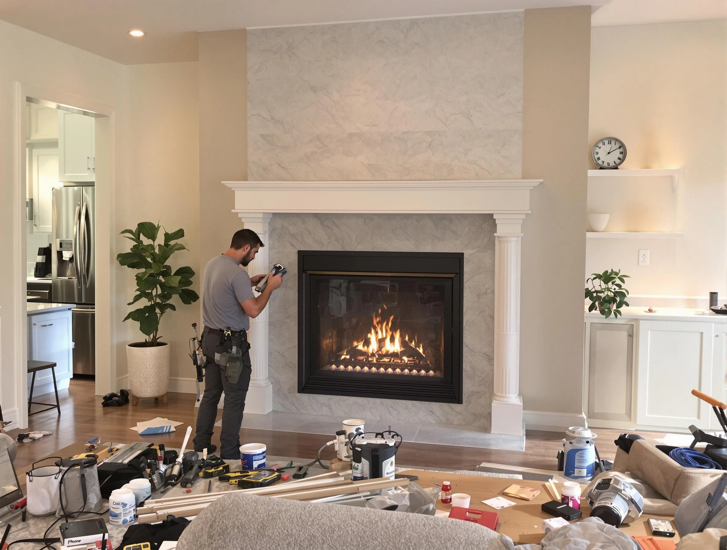 Newly installed fireplace by Homewood Chimney Sweep in Homewood, AL