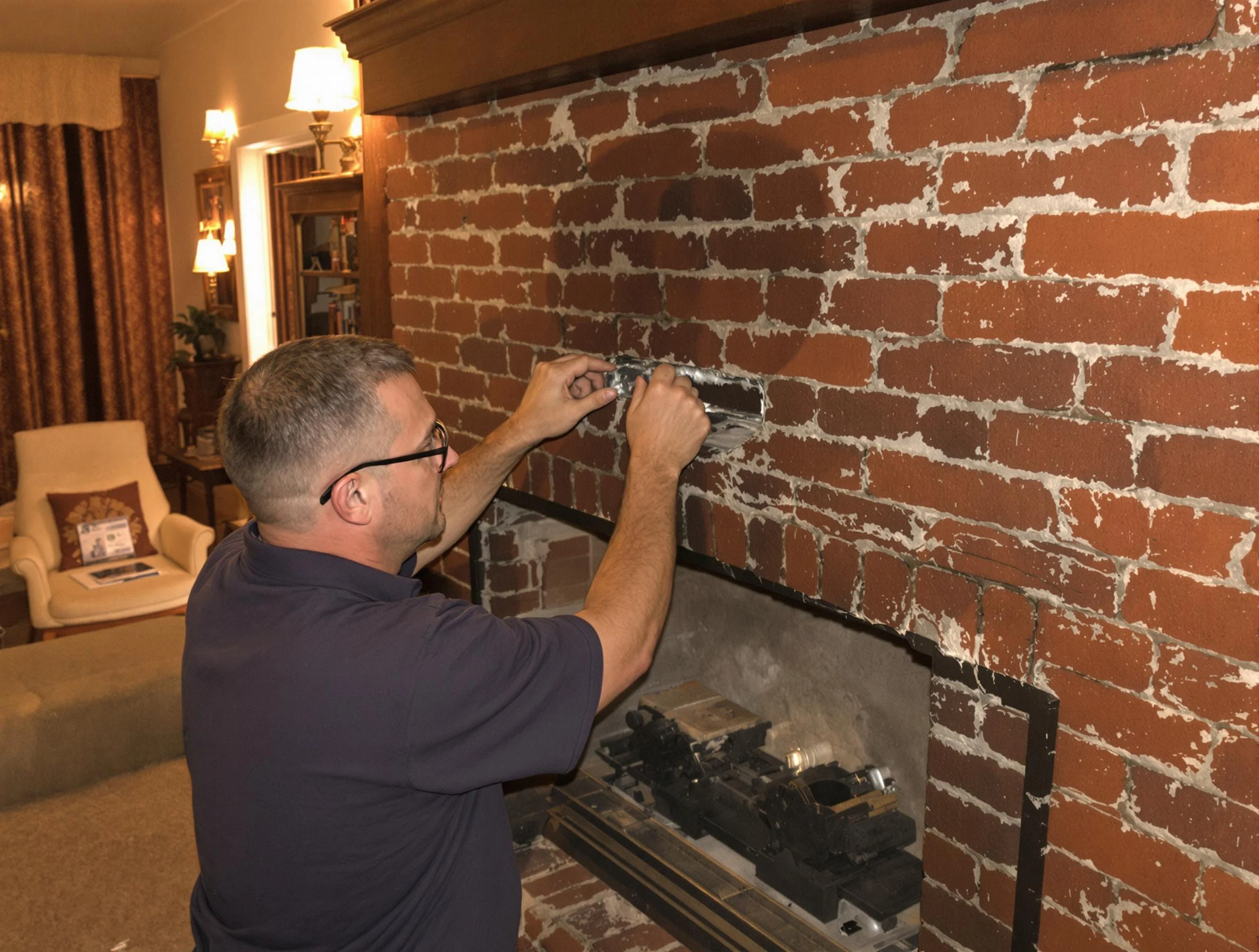 Homewood Chimney Sweep expert fixing a fireplace in Homewood, AL